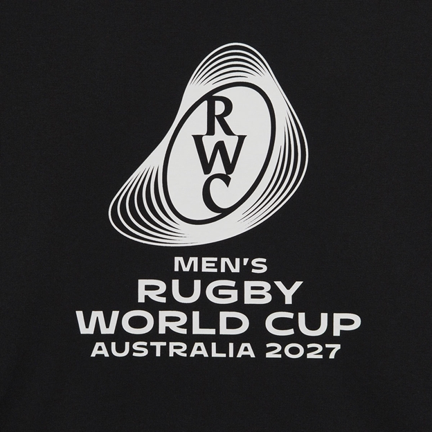Rugby World Cup 2027 Kids Cotton T-Shirt - Black/Turquoise - Badge