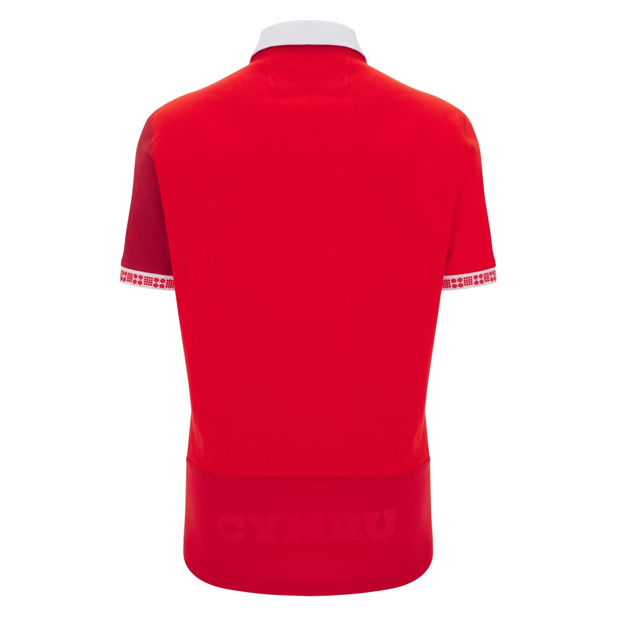 Wales Mens Home Cotton Rugby Shirt 25/26 Short Sleeve Red - Front
