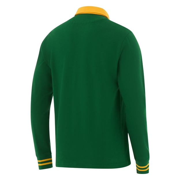 South Africa Springboks Mens Home Classic Rugby Shirt Long Sleeve 26/27 Gorge Green - Back View