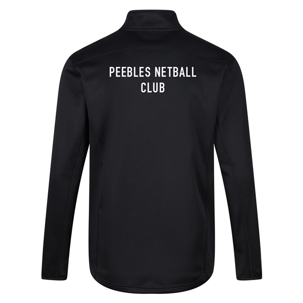 Peebles Netball Adults Functional Midlayer Black - Back View