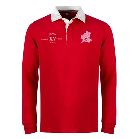 Womens World Cup Japan Adults Classic Heavyweight Rugby Shirt Red - Front