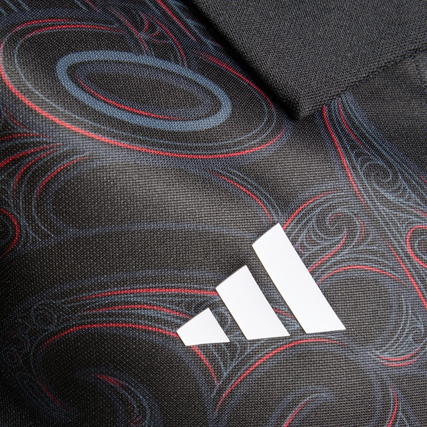Maori All Blacks Kids Home Rugby Shirt Short Sleeve Black 25/26 - Adidas Logo