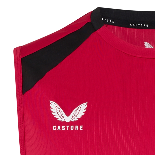 England Mens Performance Vest 26/27 Persian Red - Castore Close-up