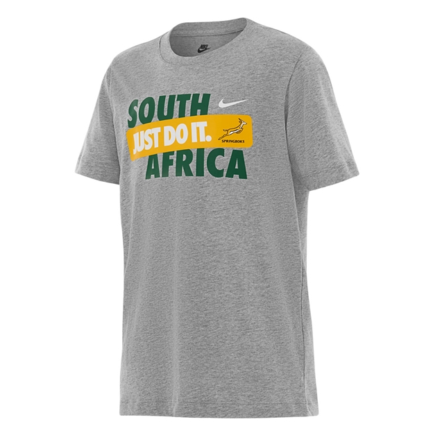 South Africa Springboks Youths Just do It T-Shirt 26/27 Dark Grey Heather - Front View