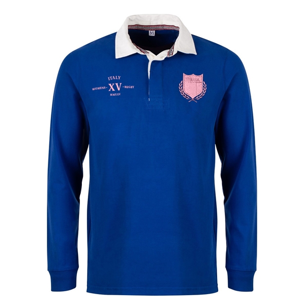Womens World Cup Italy Adults Classic Heavyweight Rugby Shirt Royal - Front