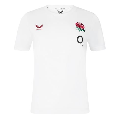 England Mens Off Pitch T-Shirt 26/27 Brilliant White - Front