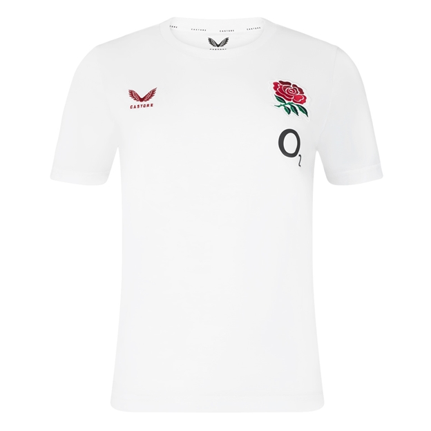 England Mens Off Pitch T-Shirt 26/27 Brilliant White - Front