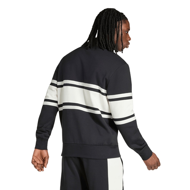 All Blacks Mens Leisurewear Quarter Zip Fleece 26/27 All Black - Model Back View