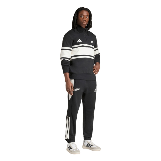 All Blacks Mens Leisurewear Quarter Zip Fleece 26/27 All Black - Model Walking View
