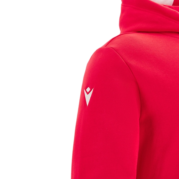 Wales Mens Fanline Hoodie 25/26 Red - Macron Embroidery