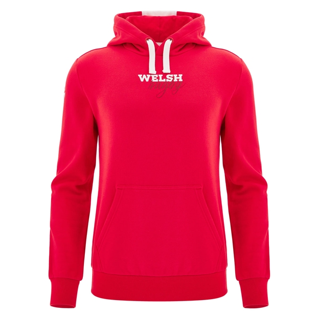Wales Mens Fanline Hoodie 25/26 Red - Front