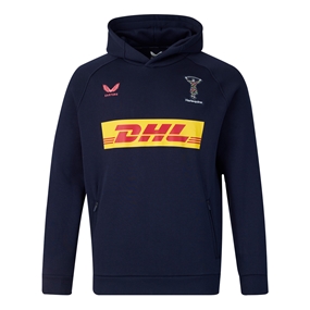 Harlequins Mens Off Pitch Hoodie 26/27 Navy - Front View