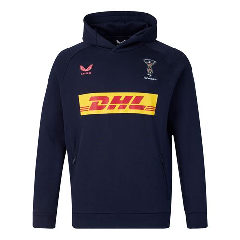 Harlequins Mens Off Pitch Hoodie 26/27 Navy - Front View