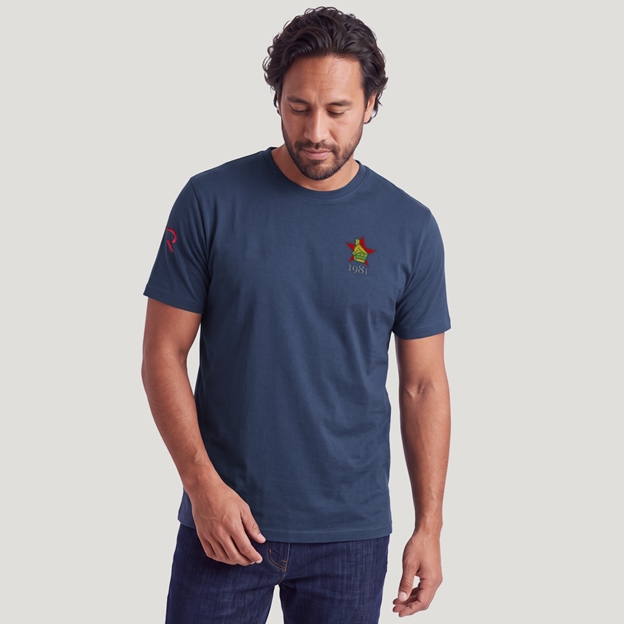 Zimbabwe 1981 T-Shirt Petrol Blue - Model Front View