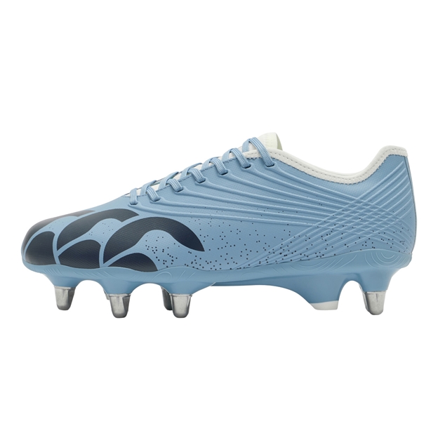 Canterbury Adults Stampede Groundbreak Pro Soft Ground Rugby Boots Mountain Spring Grey - Outstep View