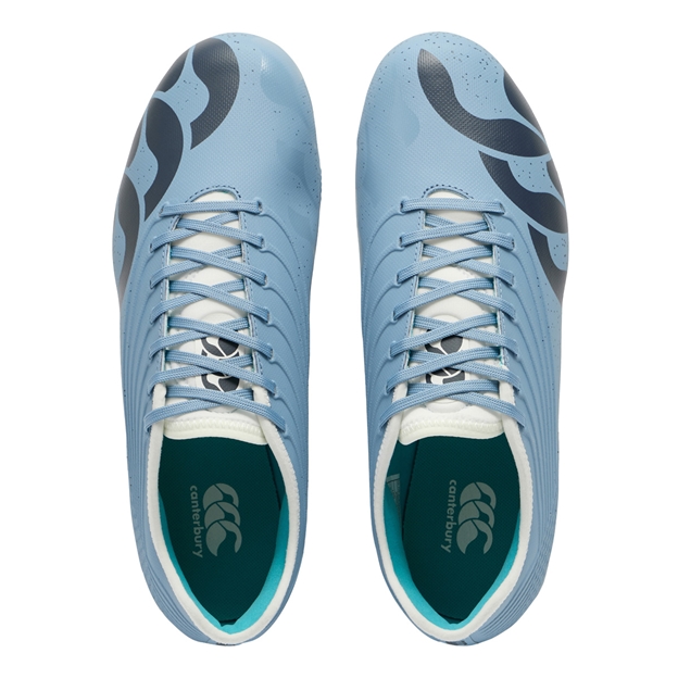 Canterbury Adults Stampede Groundbreak Pro Soft Ground Rugby Boots Mountain Spring Grey - Top View