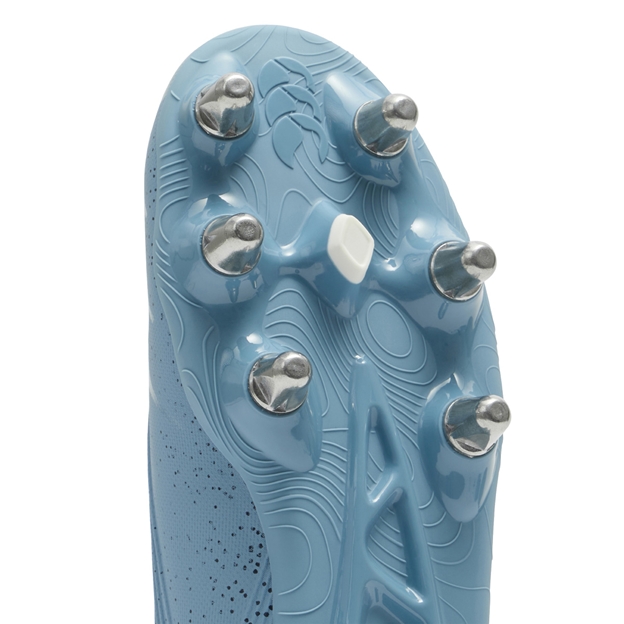 Canterbury Adults Stampede Groundbreak Pro Soft Ground Rugby Boots Mountain Spring Grey - Forefoot Close-up