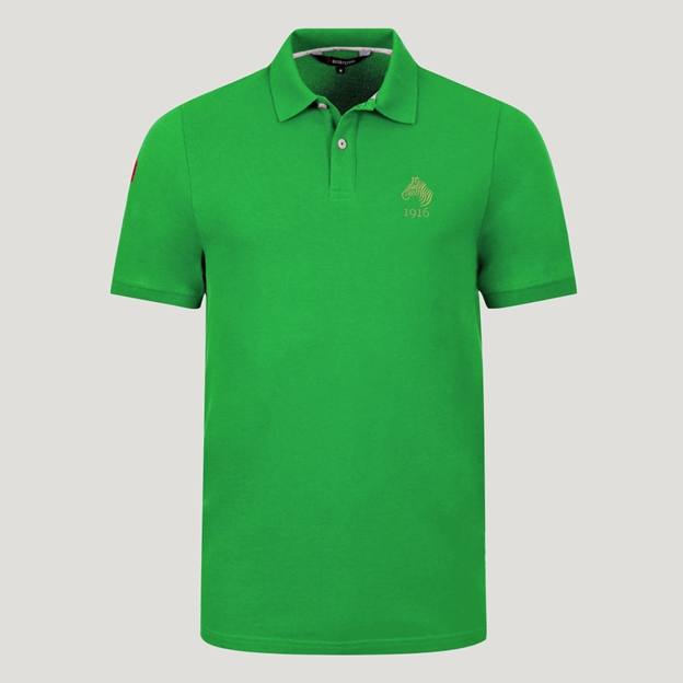 Namibia 1916 Heritage Pure Cotton Polo Bright Green - Front View