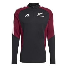All Blacks Mens Training Quarter Zip Top 26/27 All Black - Front View