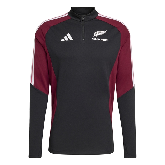 All Blacks Mens Training Quarter Zip Top 26/27 All Black - Front View