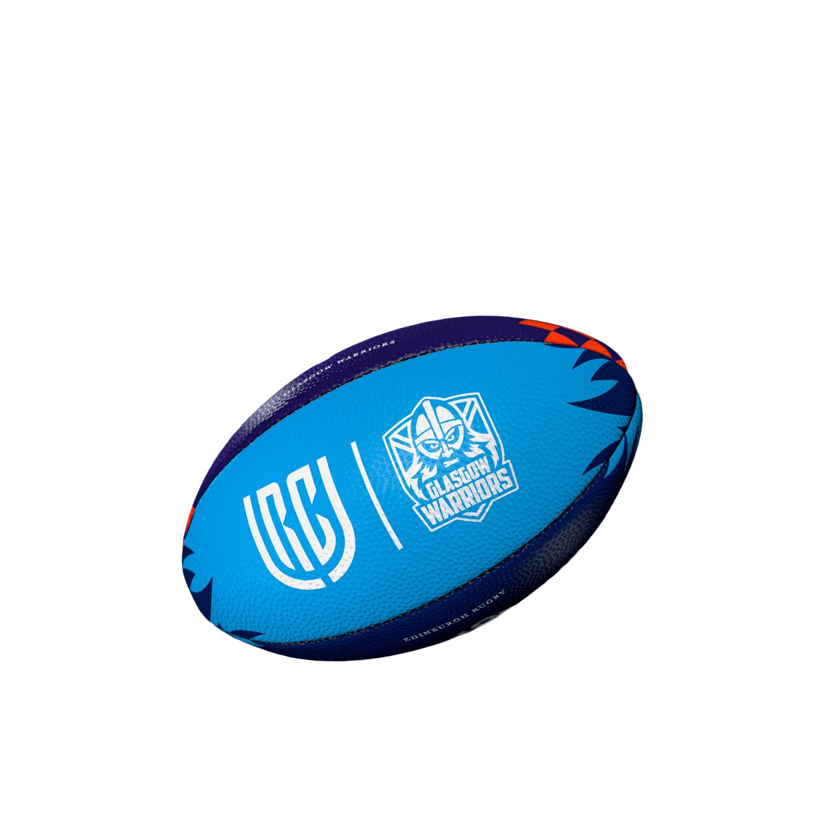 Gilbert Edinburgh Vs Glasgow 1872 Cup Mini Rugby Balls Orange & Blue - Front