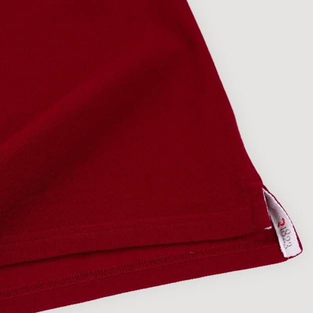 Georgia 1959 Adults Classic Cotton Polo Shirt Claret - Hem Close-up