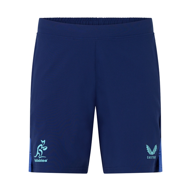 Australia Kids Performance Shorts 26/27 Beacon Blue - Front
