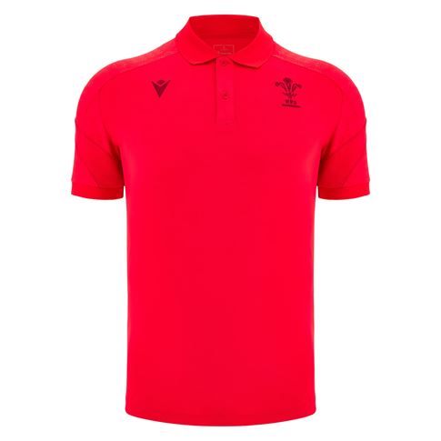 Wales Mens Travel Polo Shirt 25/26 Red - Front