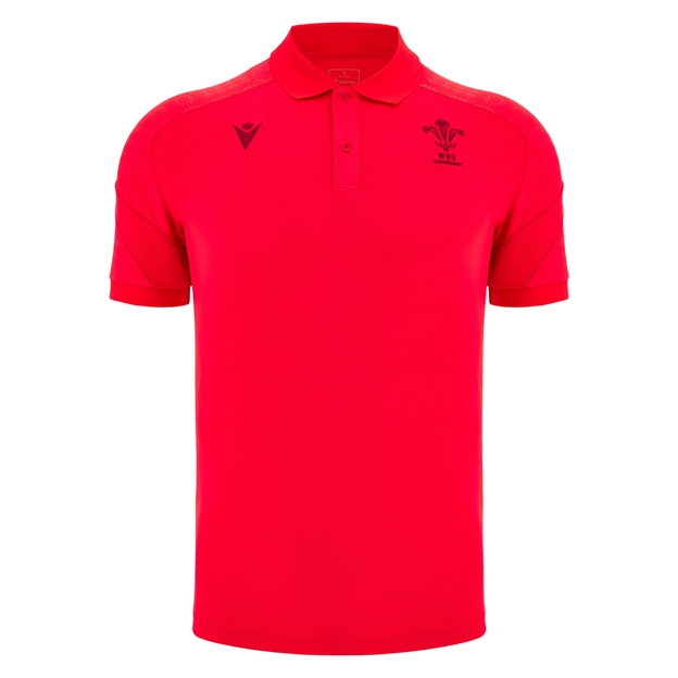 Wales Mens Travel Polo Shirt 25/26 Red - Front