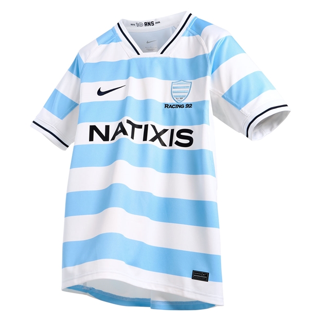Racing 92 Mens Home Rugby Shirt 25/26 White - Floating Shirt