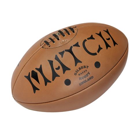 Gilbert Leather Heritage Rugby Ball Tan - Front View