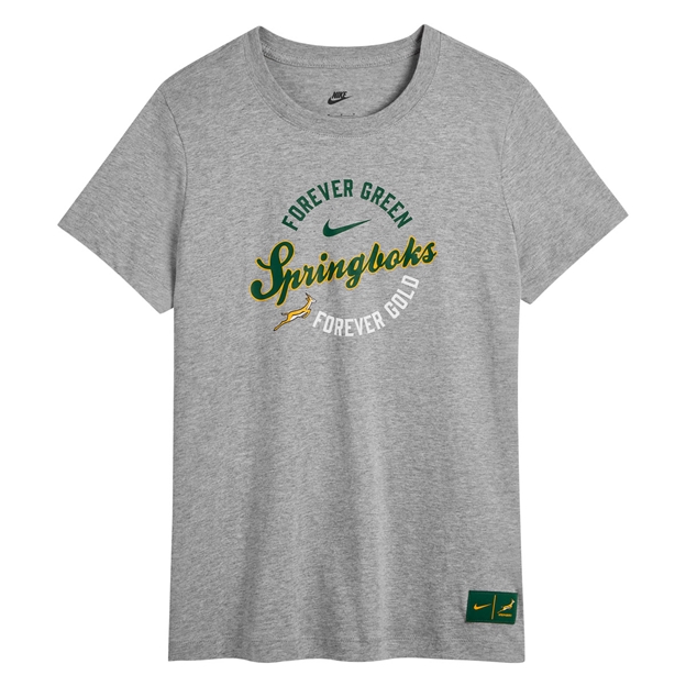 South Africa Springboks Womens Forever T-Shirt 26/27 Dark Grey Heather - Flatlay View