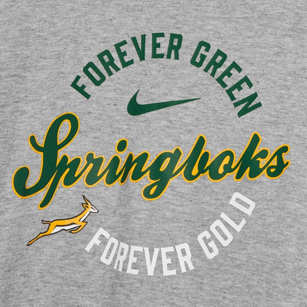 South Africa Springboks Womens Forever T-Shirt 26/27 Dark Grey Heather - Logo Close-up