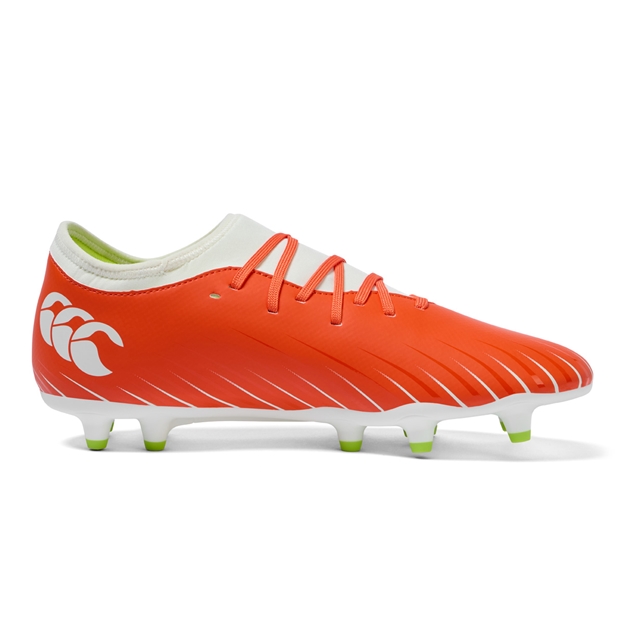 Canterbury Adults Speed Falcon Team Firm Ground Rugby Boots Orange - Instep