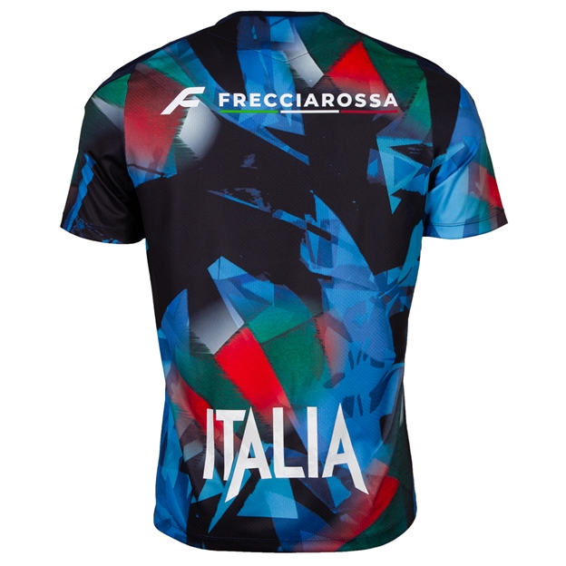 Italy Mens Training Poly Shirt 26/27 Blue Red & Green - Back View