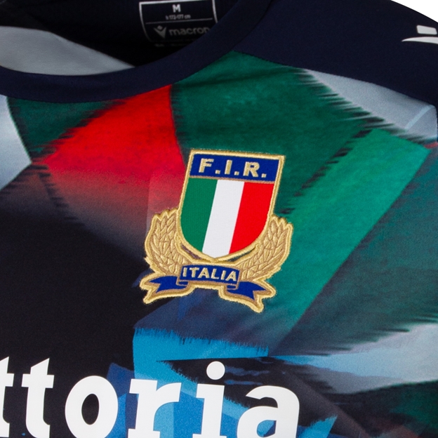 Italy Mens Training Poly Shirt 26/27 Blue Red & Green - FIR Logo