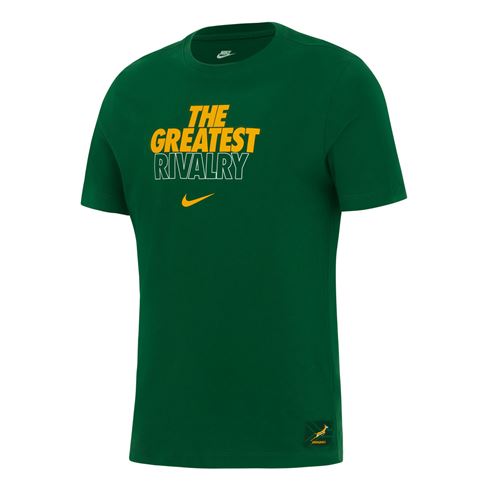 South Africa Springboks Mens All Blacks Tour T-Shirt 26/27 Gorge Green - Front View