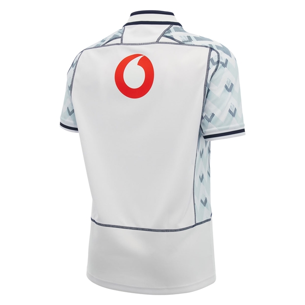 Scotland Mens Away Rugby Shirt 26/27 White Sand and Navy - Back View