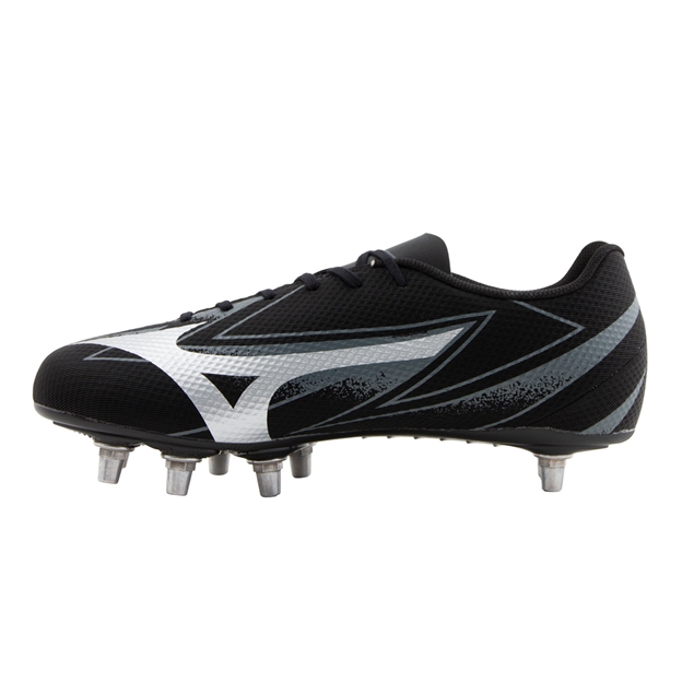 Mizuno Adults Waitangi Pro Firm Ground Rugby Boots Bright Black - Instep View