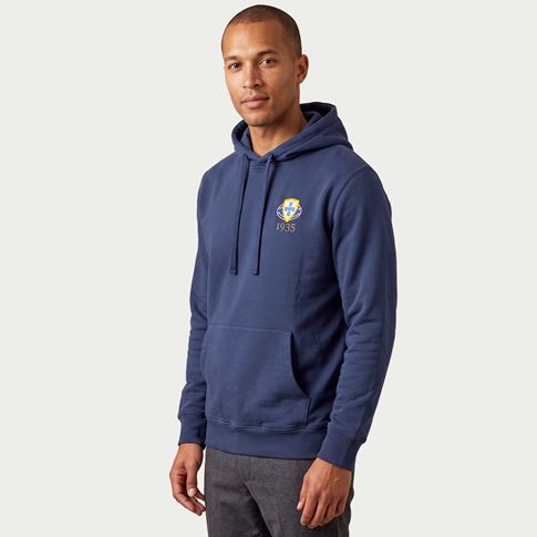 Portugal 1935 Adults Cotton Hoodie Petrol Blue - Model Front View