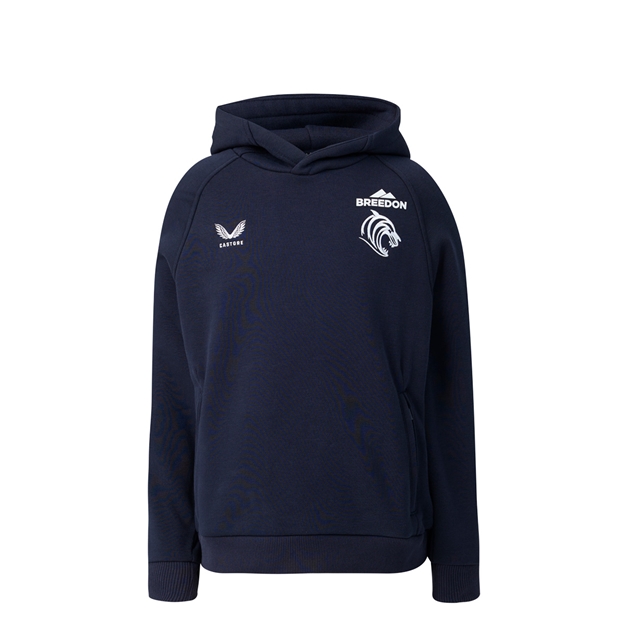 Leicester Tigers Kids Off Pitch Hoodie 26/27 Navy - Front View