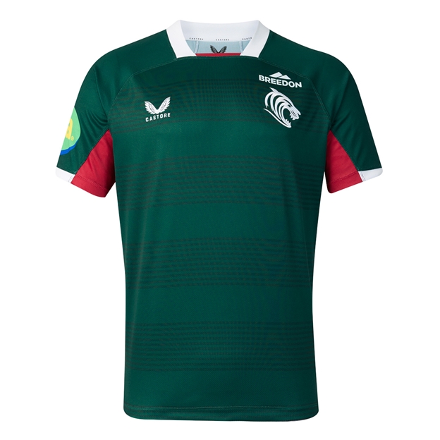Leicester Tigers Mens Home Rugby Shirt 26/27 Botanical Garden - Front View