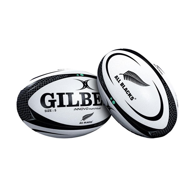 Gilbert All Blacks Innovo Match Rugby Ball - Front and Back View
