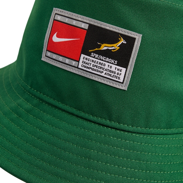 South Africa Springboks Adults Bucket Hat 26/27 Gorge Green - Badge Close-up