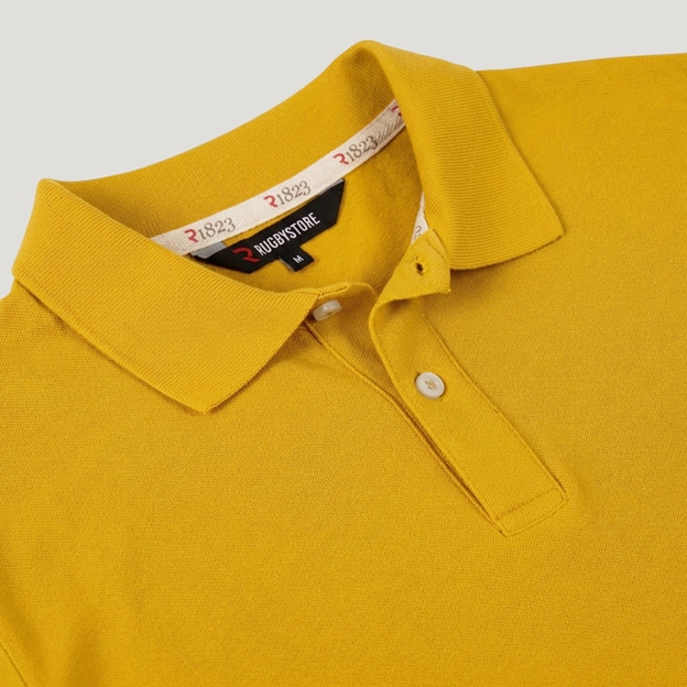 Australia 1899 Crest Adults Classic Cotton Polo Shirt Gold - Collar Close-up