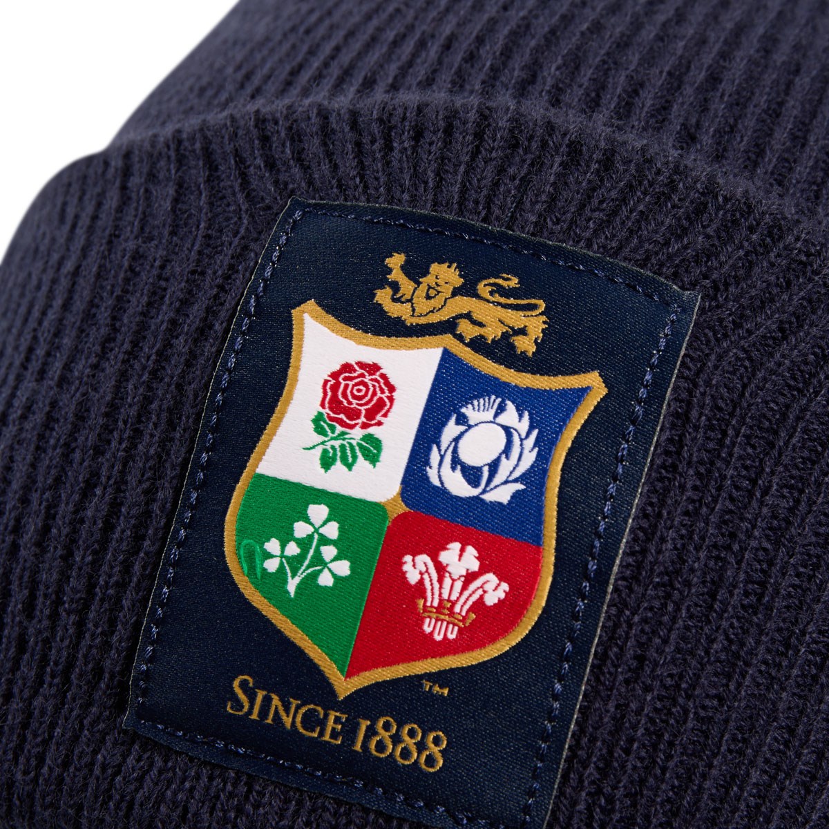 British and Irish Lions Adults Peak Beanie 26/27 Obsidian - Front View