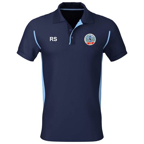 Peebles ASC Premium Polo Navy/Sky - Front