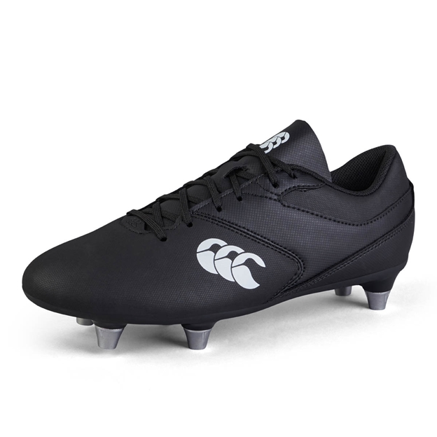 Canterbury Junior Phoenix Raze Soft Ground Rugby Boots Black - Front