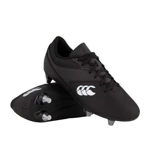Canterbury Kids Phoenix Raze Soft Ground Rugby Boots Black - Front View