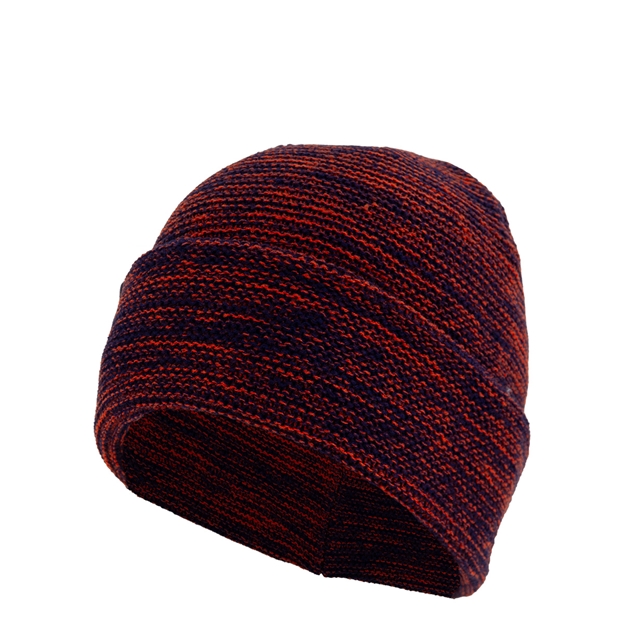Edinburgh Waffle Knit Beanie 26/27 Orange/Navy - Front View